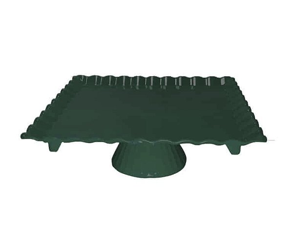 BOLEIRA QUADRADA VERDE BANDEIRA 24X24X8CM UNIDADE