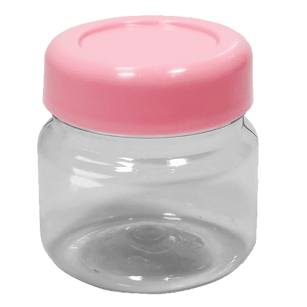 POTINHO PLASTICO 40ML COM TAMPA ROSA BEBE R33 C/10 UND
