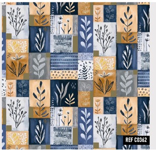 BOBINA DE PRESENTE 60CM FOLHAS COR AZUL REF 362