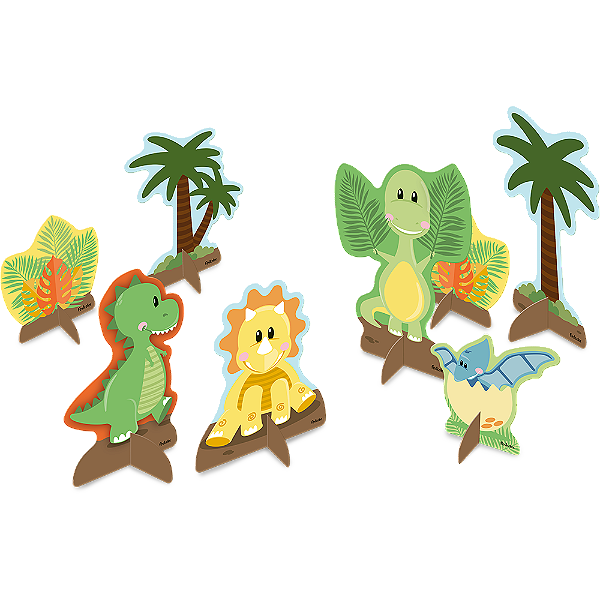 DECORACAO DE MESA DINO BABY C/8 UND