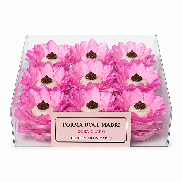FORMA PARA DOCE MADRI ROSA CLARO PARA FESTA C/30 UNIDADES