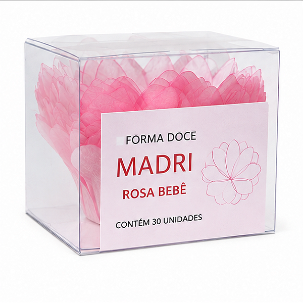 FORMA PARA DOCE MADRI ROSA BEBE PARA FESTA C/30 UNIDADES