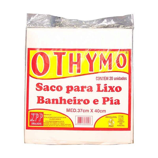 SACO LIXO BRANCO BANHEIRO E PIA 37X40 C/20 SACOS