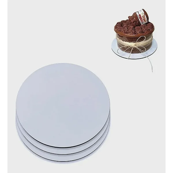 CAKE BOARD REDONDO EM MDF BRANCO N 32CM