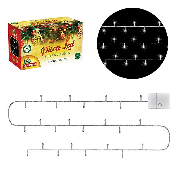 PISCA 100LED BRANCO FRIO 127V