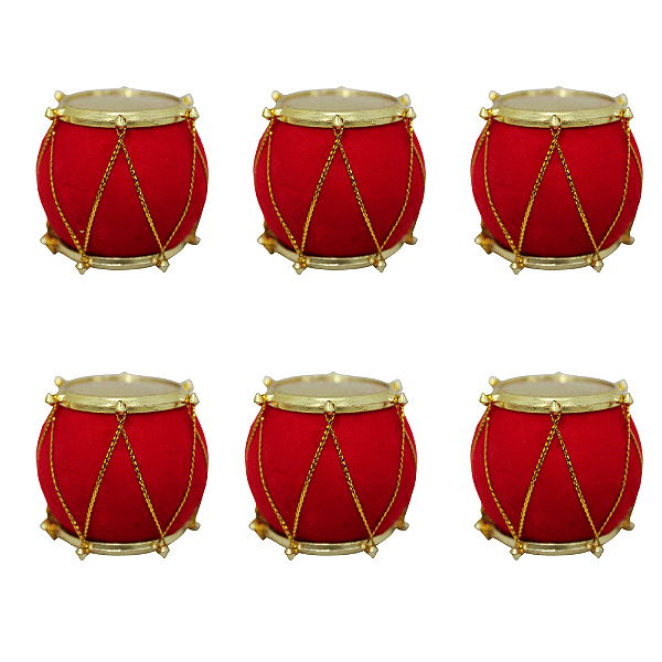 ENFEITE TAMBOR VERMELHO 2,5CM C/6 UND