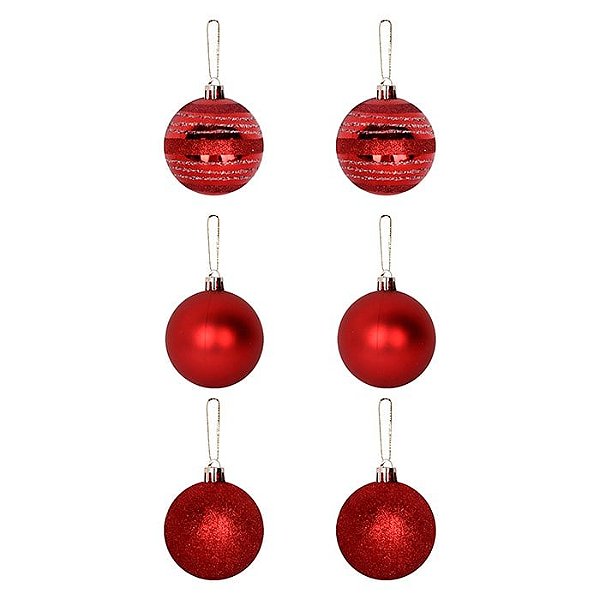 BOLA VERMELHA ENCANTO 6CM C/6 UND