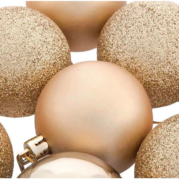 BOLAS DE NATAL CHAMPANHE 7CM C/5 UND