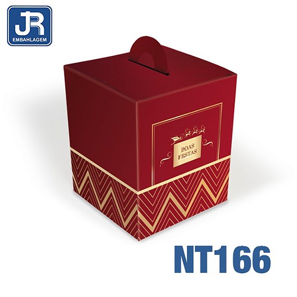 CAIXA PANETONE M 10X10X12CM BOAS FESTAS