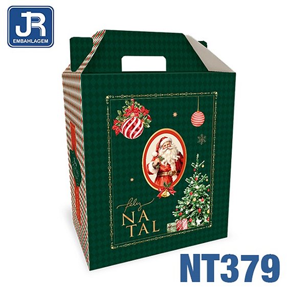 CAIXA COM ALÇA CESTA NATAL 30x20x35CM