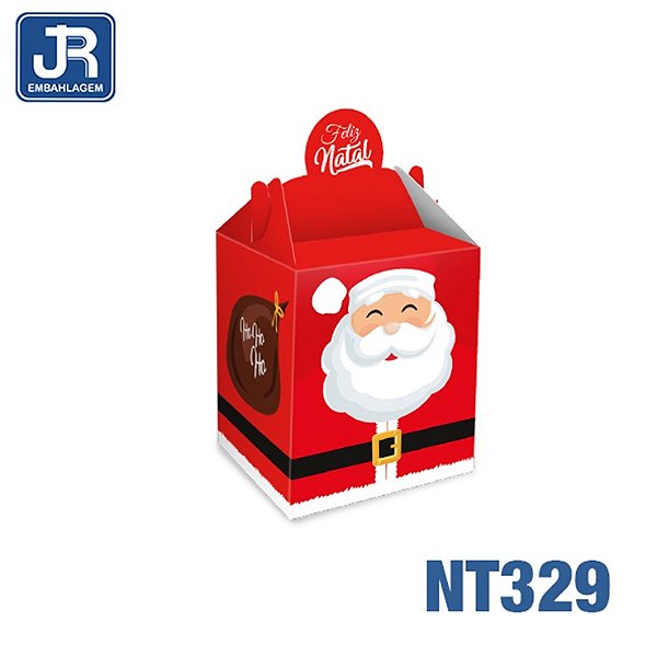 CAIXA MAGICA PARA GULOSEIMAS 10X10X12CM PAPAI NOEL