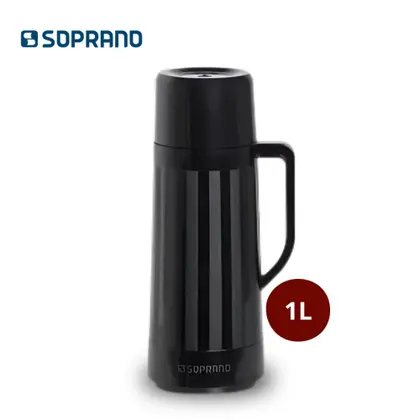 GARRAFA TERMICA TOPAZIO 1 LITRO PRETO