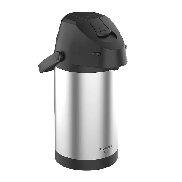 GARRAFA TERMICA EXCELENCE 4 LITROS INOX/PRETO