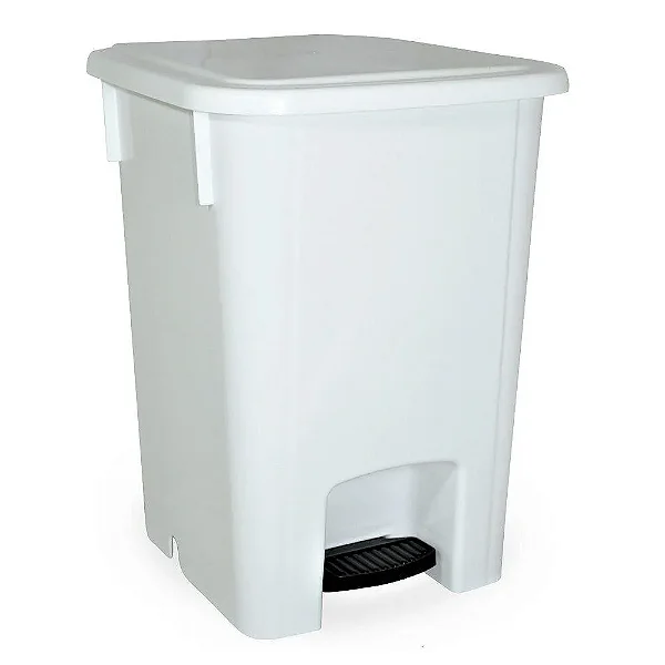 LIXEIRA PLASTICA COM PEDAL 15 LTS COR BRANCA BRALIMPIA