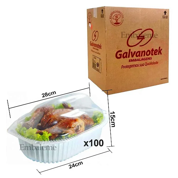 G 100 EMBALAGEM FRANGO ASSADO FUNDO BRANCO C/100 UND