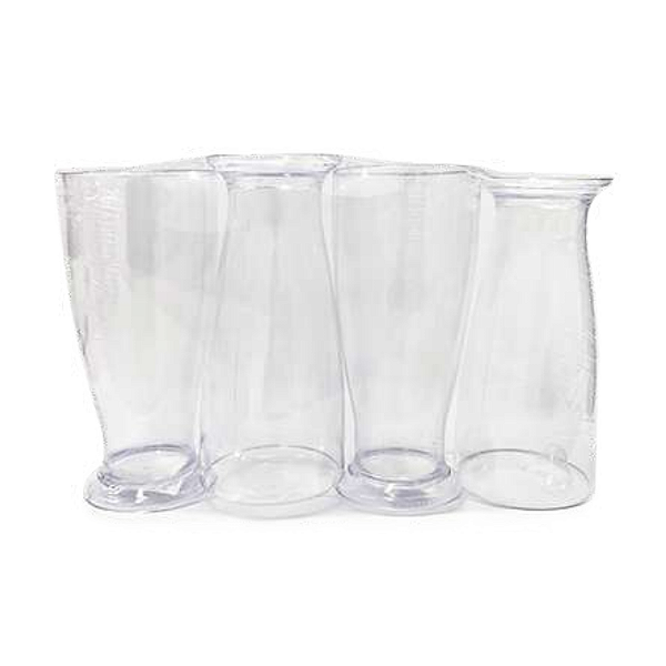 MINI TULIPA ACRILICA TRANSPARENTE 220ML C/4 UND