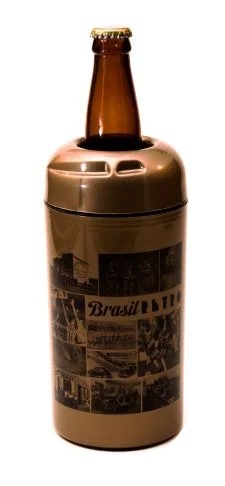 PORTA GARRAFA 600ML RETRO DOURADO