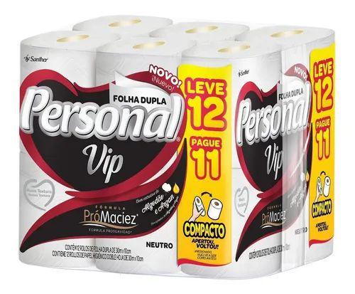 PAPEL HIG.VIP PERSONAL 30 MTS C/12 ROLOS FOLHA DUPLA