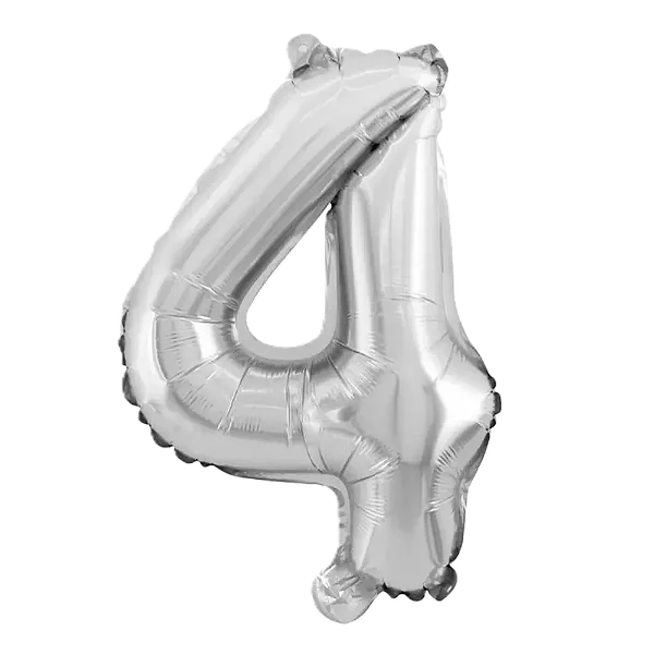 BALAO METALIZADO PRATA 75CM N.4