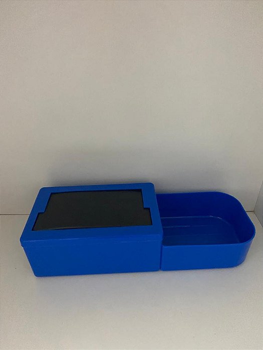 GALHETEIRO C/PORTA GUARDANAPO E CONDIMENTOS AZUL