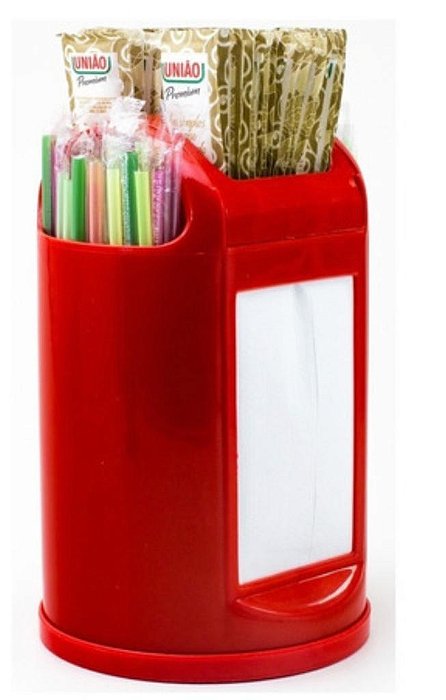 PORTA GUARDANAPO TRI-COMPACT VERMELHO