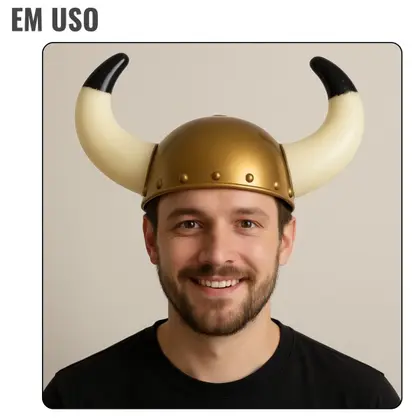 ADERECO DE FESTA TIPO CAPACETE COM CHIFRES