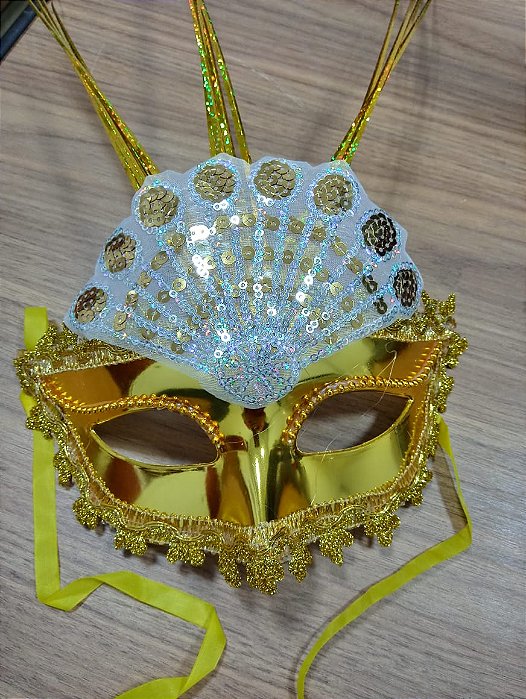 ADERECO DE FESTA TIPO MASCARA ESPECIAL DOURADA