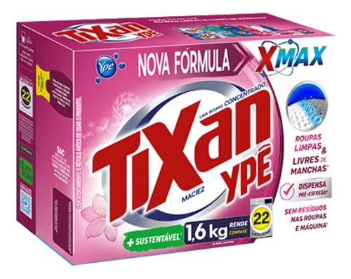 LAVA ROUPAS EM PO TIXAN YPE MACIEZ X MAX 1,6KG