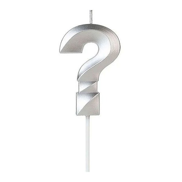 VELA MINI DESIGN PRATA INTERROGAÇAO