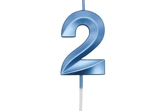 VELA MINI DESIGN AZUL NUMERO 2