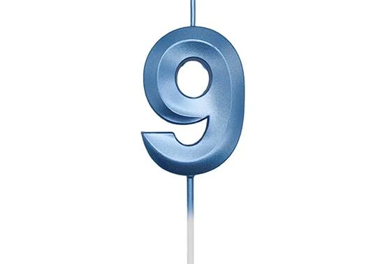 VELA MINI DESIGN AZUL NUMERO 9