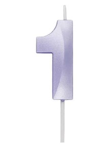 VELA MINI DESIGN LILAS NUMERO 1