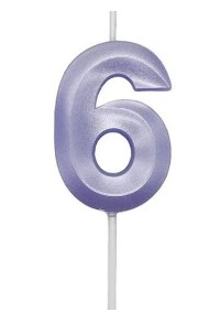 VELA MINI DESIGN LILAS NUMERO 6