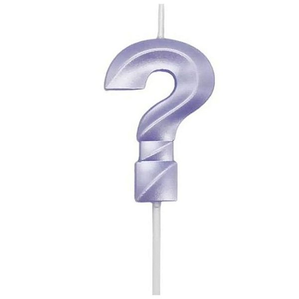 VELA MINI DESIGN LILAS INTERROGAÇAO
