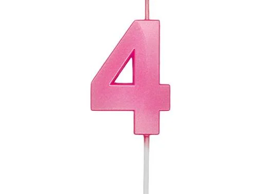 VELA MINI DESIGN ROSA NUMERO 4