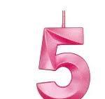 VELA MINI DESIGN ROSA NUMERO 5