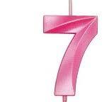 VELA MINI DESIGN ROSA NUMERO 7