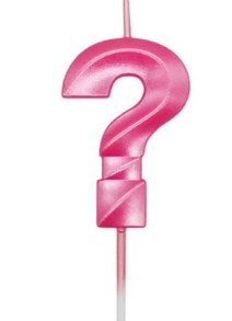 VELA MINI DESIGN ROSA INTEROGAÇÃO