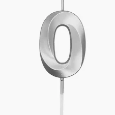 VELA MINI DESIGN PRATA NUMERO 0