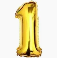 BALAO METALIZADO DOURADO 80CM N.1