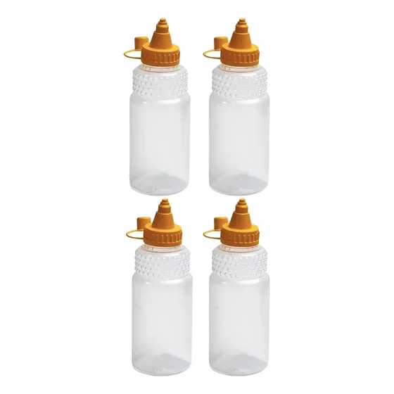 BISNAGA PLASTICA MEL 750ML COM TAMPA AMARELA COM 5 UNIDADES