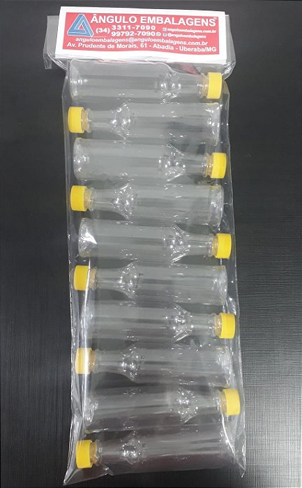 GARRAFA PLASTICA 60ML TAMPA AMARELA C/10 UND