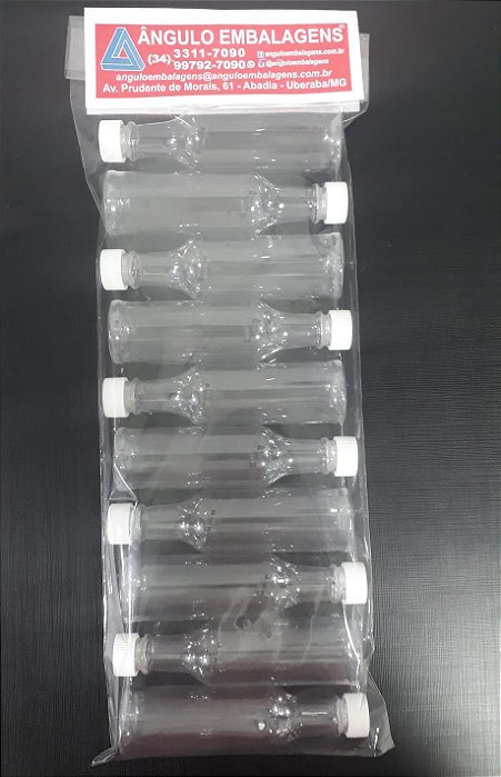 GARRAFA PLASTICA 60ML TAMPA MINIATURA BRANCA C/10 UND