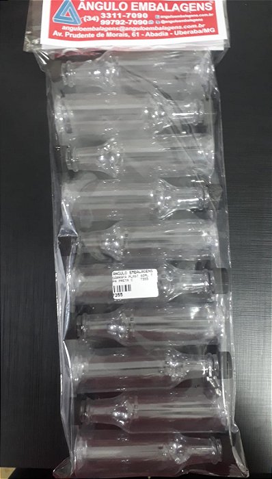 GARRAFA PLASTICA 60ML TAMPA MINIATURA PRETA C/10 UND