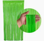 CORTINA METALIZADA VERDE NEON 2M