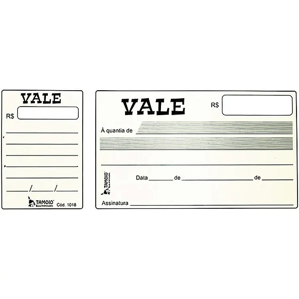 BLOCO VALE COM CANHOTO 50 FOLHAS COD 10071