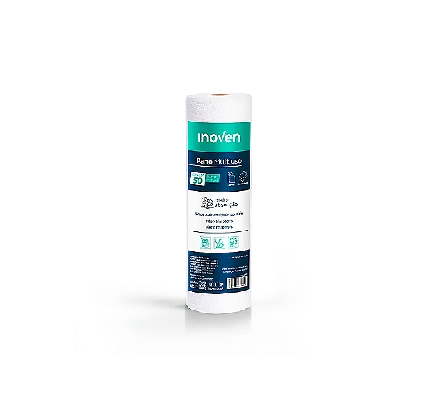 PANO MULTIUSO 25MT 28CMX50CM BRANCO C/50 UND