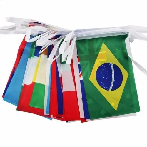 BANDEIRA PAISES 14X21CM 32 BANDEIRAS 8 METROS