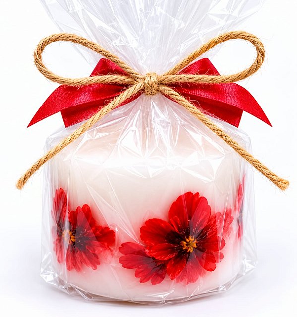 VELA PERFUMADA ARTESANAL AROMA CEREJA COM AVELA, CERA PARAFINA