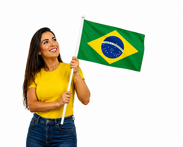 BANDEIRA BRASIL COM CABO 17X24CM